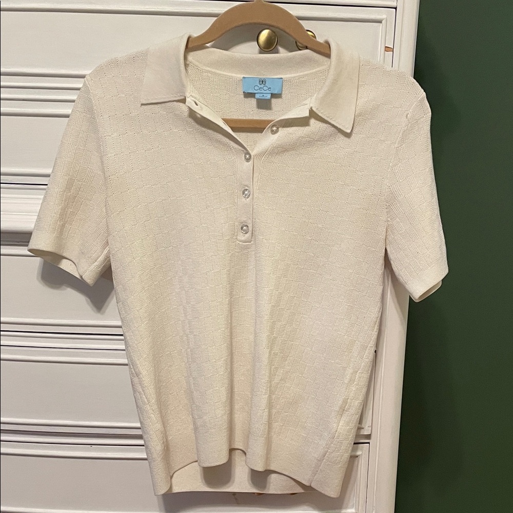 CeCe Cream Button Down Women's Shirt